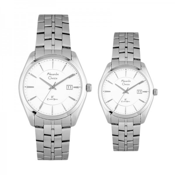 Alexandre Christie AC 8578 Silver White Couple